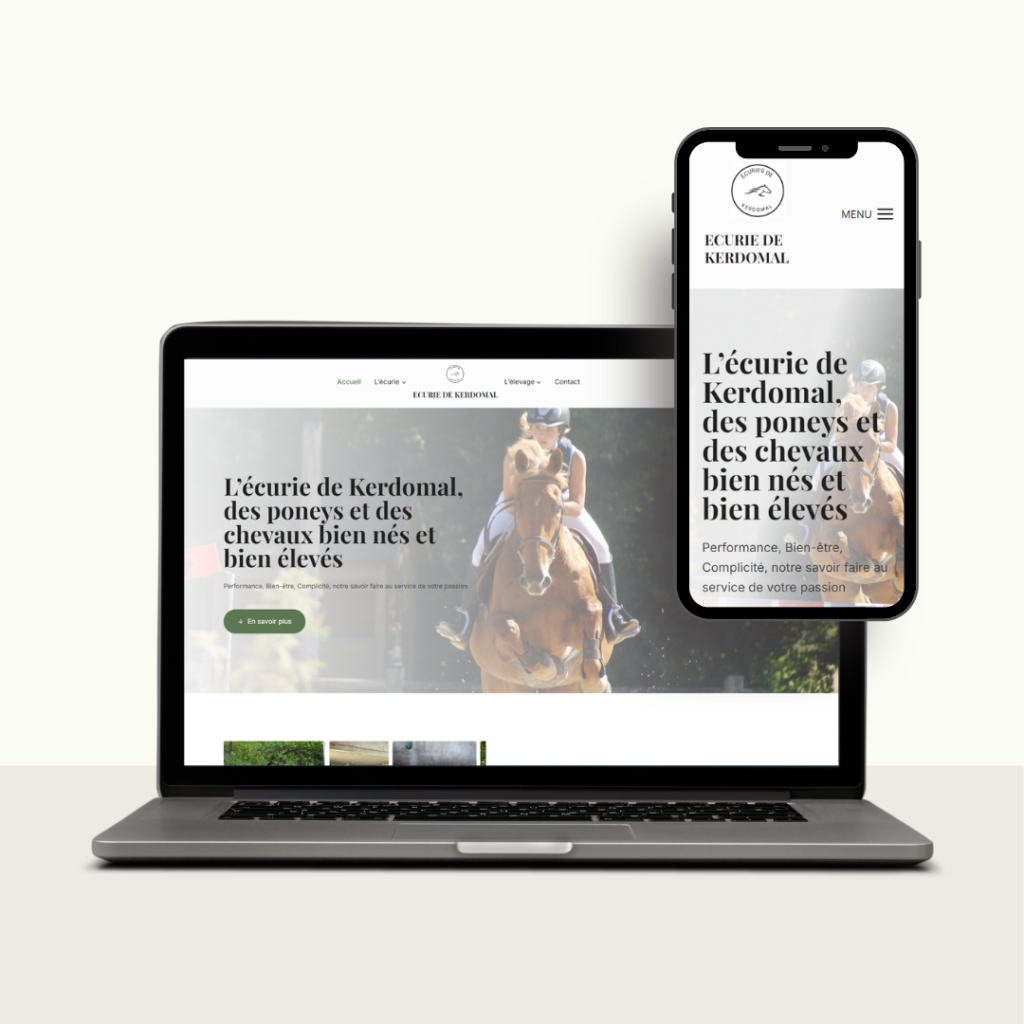 Création de site vitrine pour un élevage de chevaux souhaitant mettre en valeur les animaux à vendre