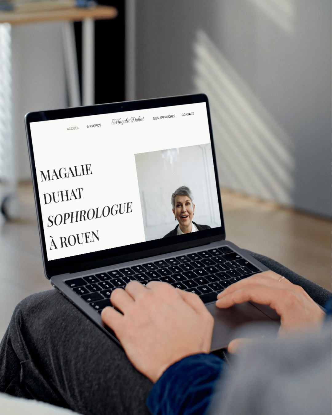 Exemple de template de site internet pour thérapeute : exemple illustré pour une sophrologue